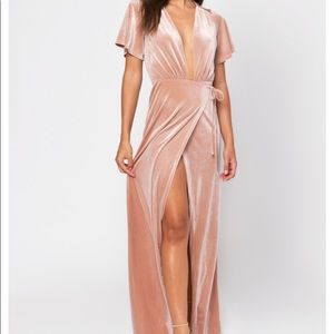 Blush Velvet Dress